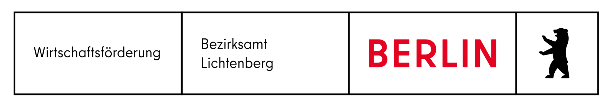 Das Logo der Wirtschaftsförderung des Bezirksamts Lichtenberg in Berlin