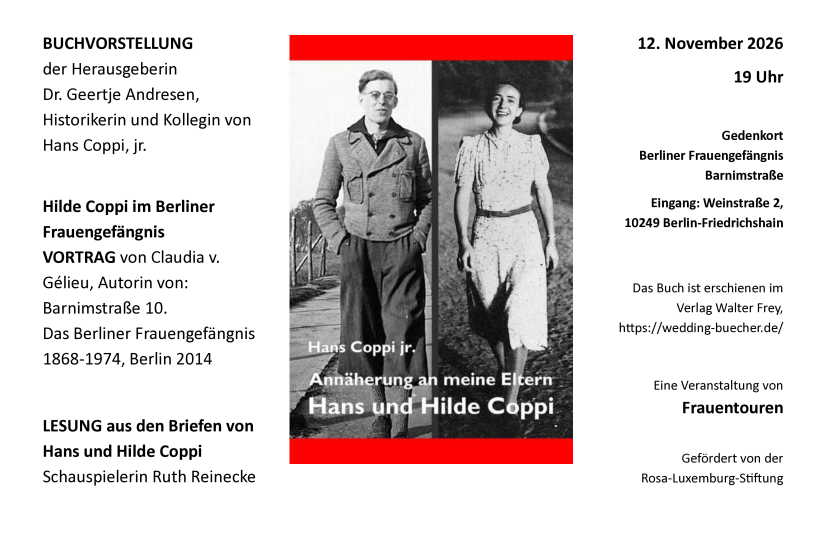 Die Veranstaltungsdetails für das Event "Hans Coppi jr.: Annäherung an meine Eltern Hans und Hilde Coppi"